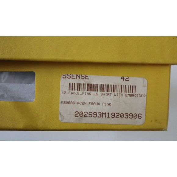 Fendi Men's Sz 42 US XS Peonia Pink Embroidered Collar L/S Button-Up Shirt - Picture 14 of 14